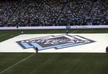 Vancouver Whitecaps FC Flag before a game; Photo by ©the Pacific Post/ file photo