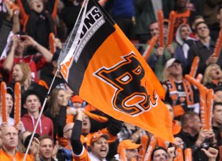BC Lions Flag, BC Place, Vancouver; Photo by ©Pacific Walkers