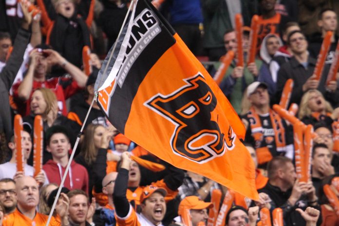 BC Lions Flag, BC Place, Vancouver; Photo by ©Pacific Walkers