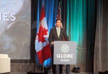 Prime Minister Trudeau speaks at the business environment conference “GLOBE” on March 2016 at Vancouver, British Columbia; Photo by ©the Pacific Post