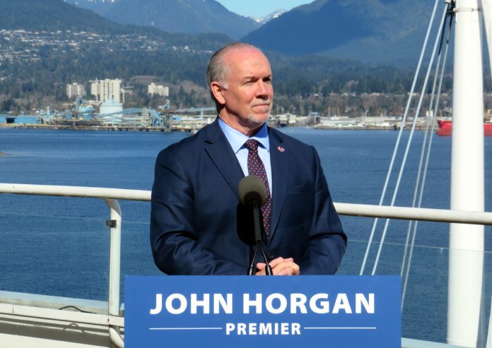 BC Premier Horgan at Canada Place on March, 2018; Photo by ©the Pacific Post
